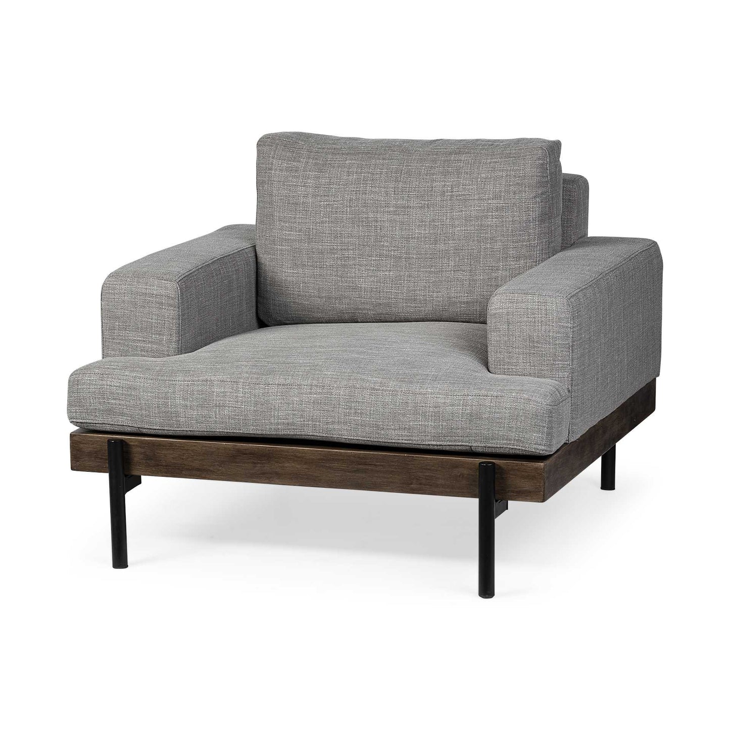 41" Gray and Black Fabric Club Chair-1