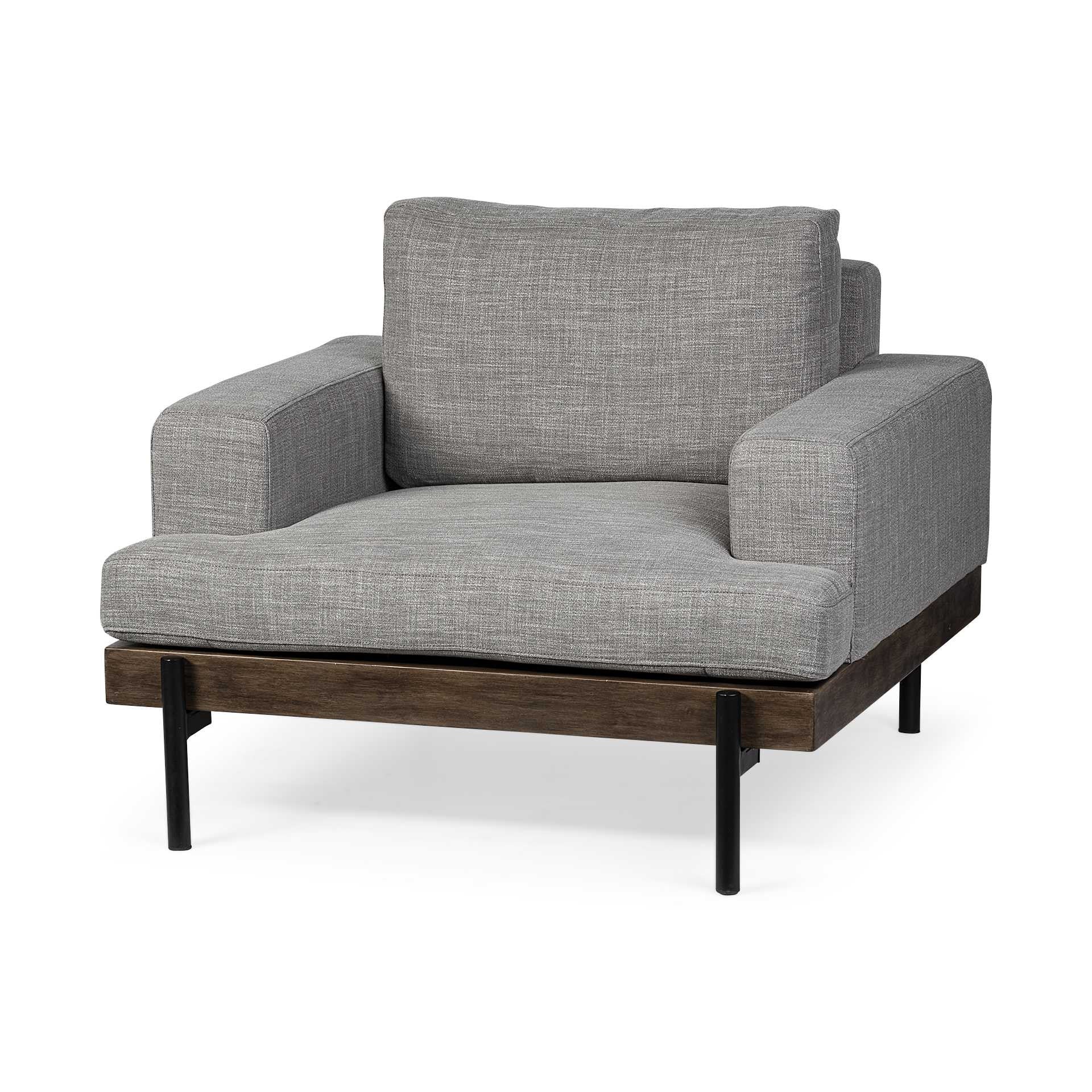 41" Gray and Black Fabric Club Chair-1