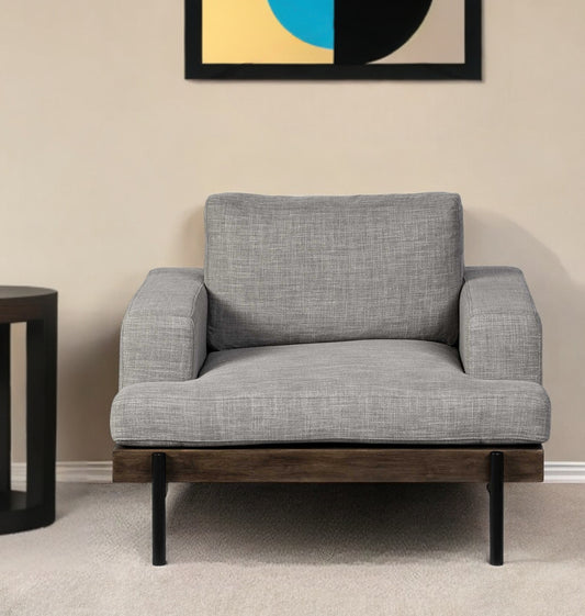 41" Gray and Black Fabric Club Chair-0