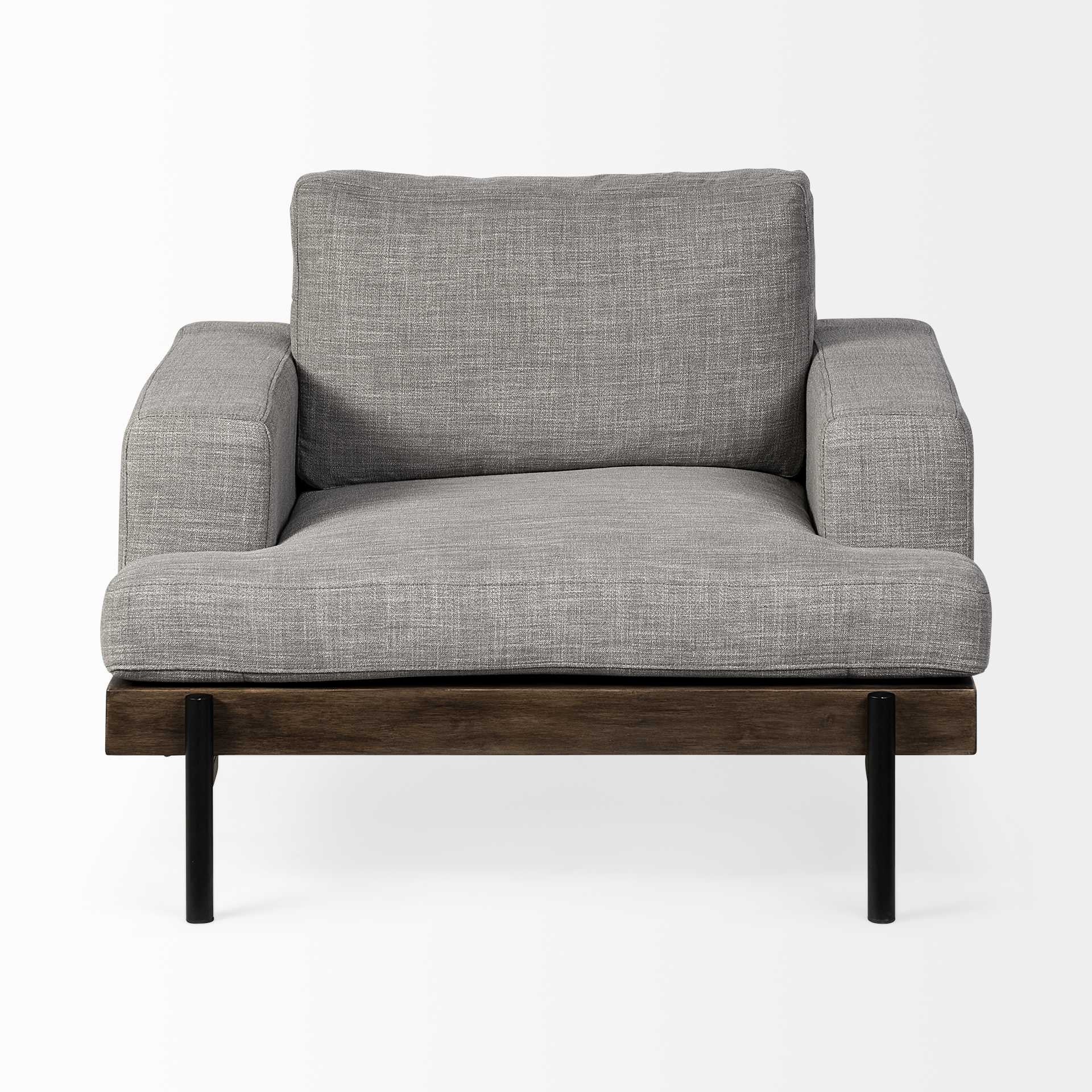 41" Gray and Black Fabric Club Chair-2