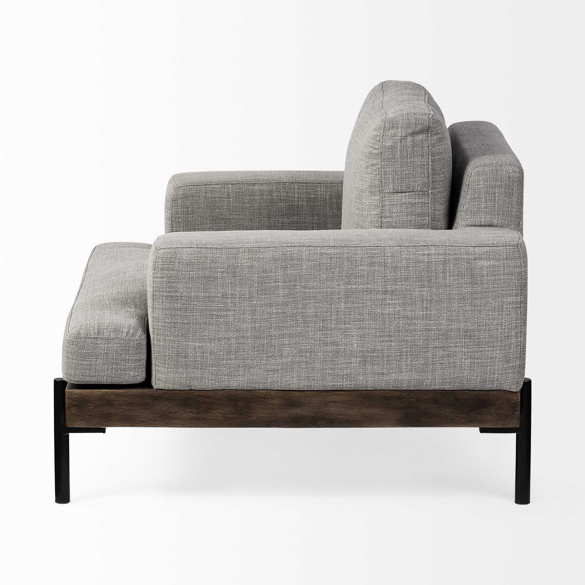 41" Gray and Black Fabric Club Chair-3