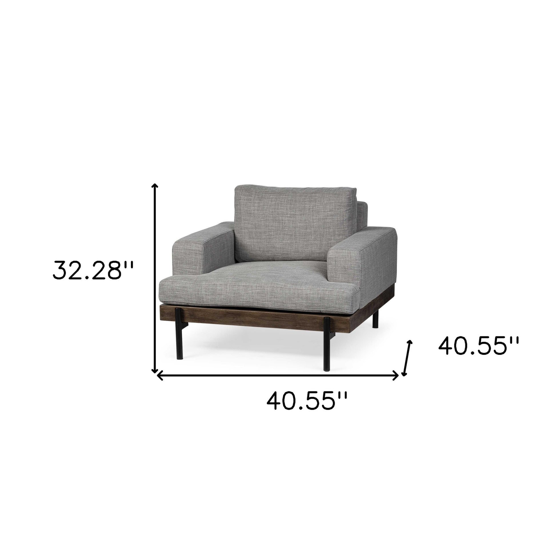 41" Gray and Black Fabric Club Chair-6