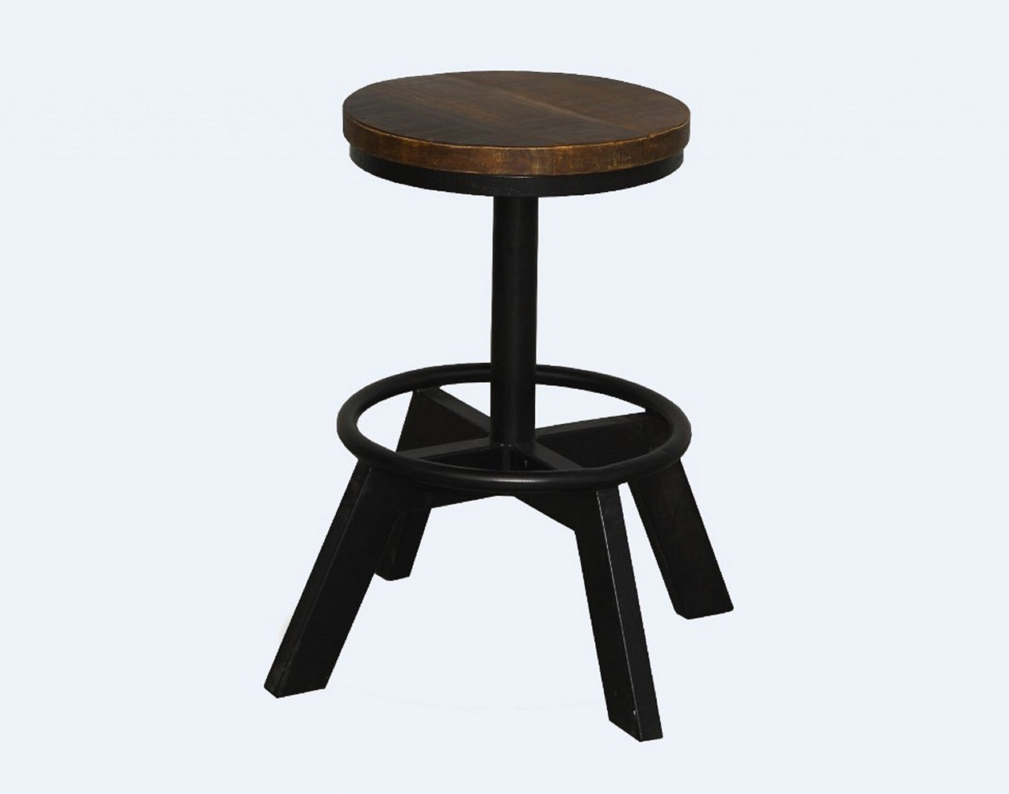 22" Brown And Black Iron Backless Bar Chair-1