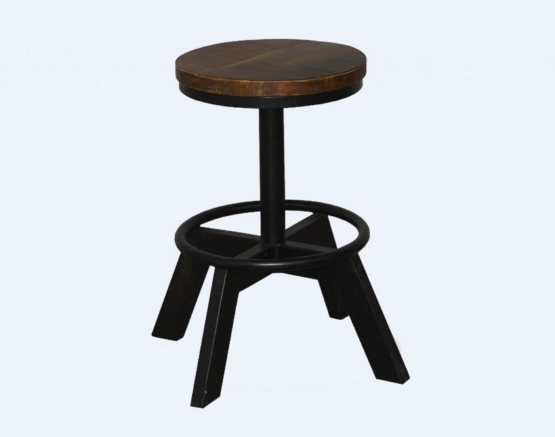 22" Brown And Black Iron Backless Bar Chair-2