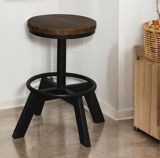 22" Brown And Black Iron Backless Bar Chair-0