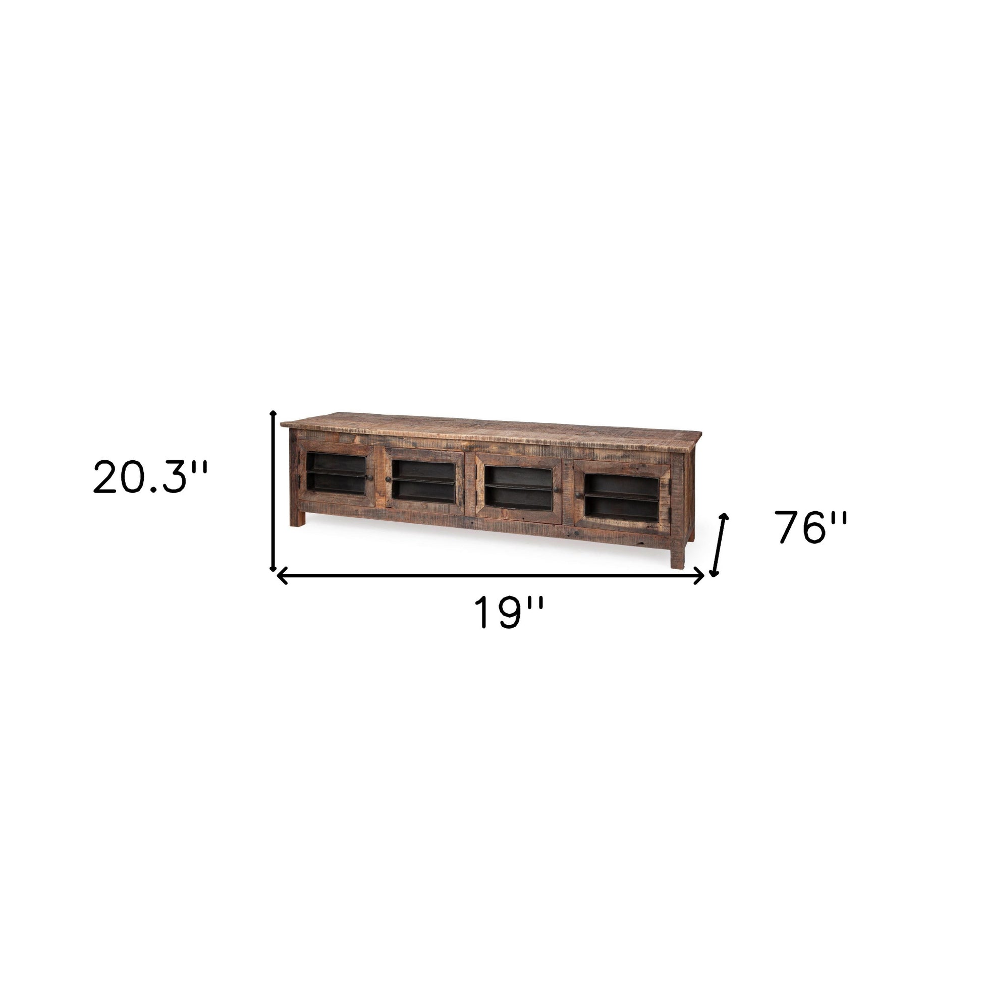76" Brown Distressed Reclaimed Wood Enclosed Storage TV Stand-8