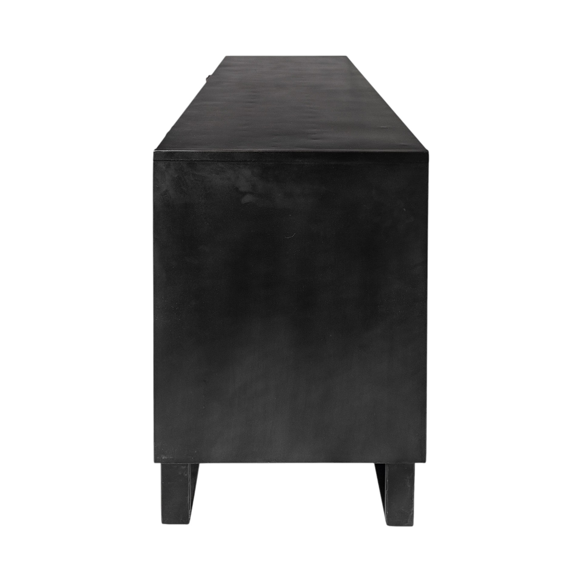 82" Brown and Black Solid Wood Three Drawer Sideboard with Two Doors-6