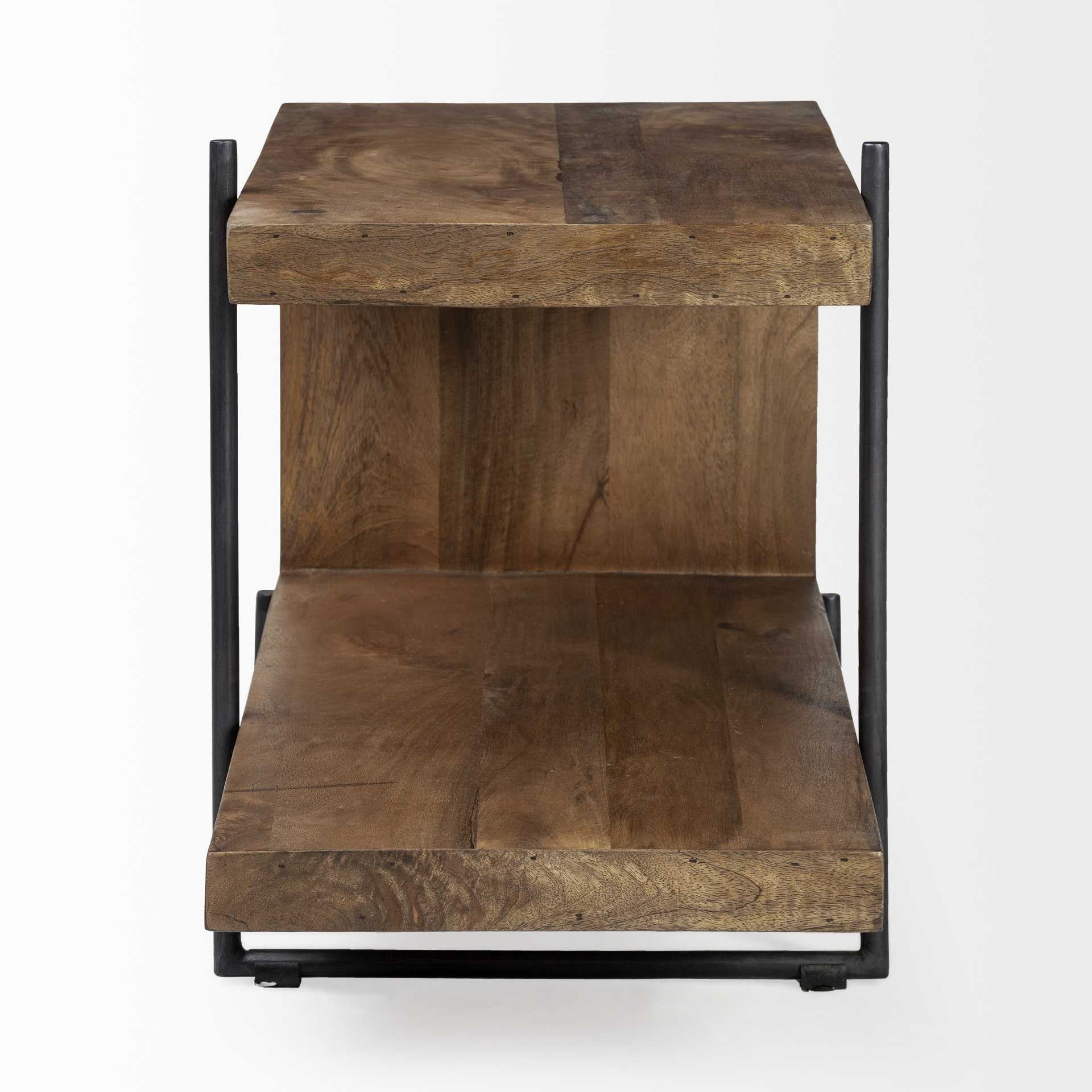 22" Brown Solid Wood Square End Table-3