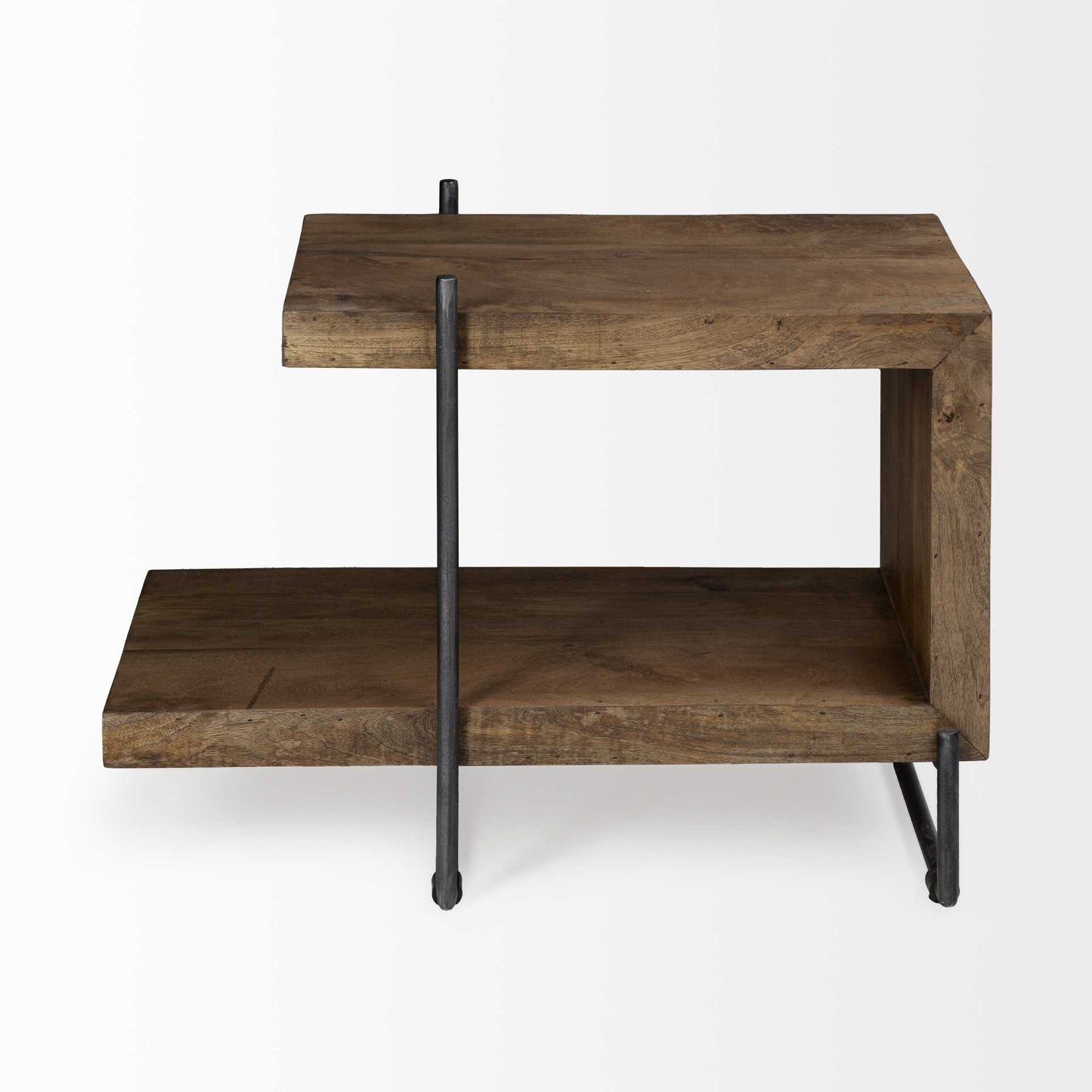 22" Brown Solid Wood Square End Table-4