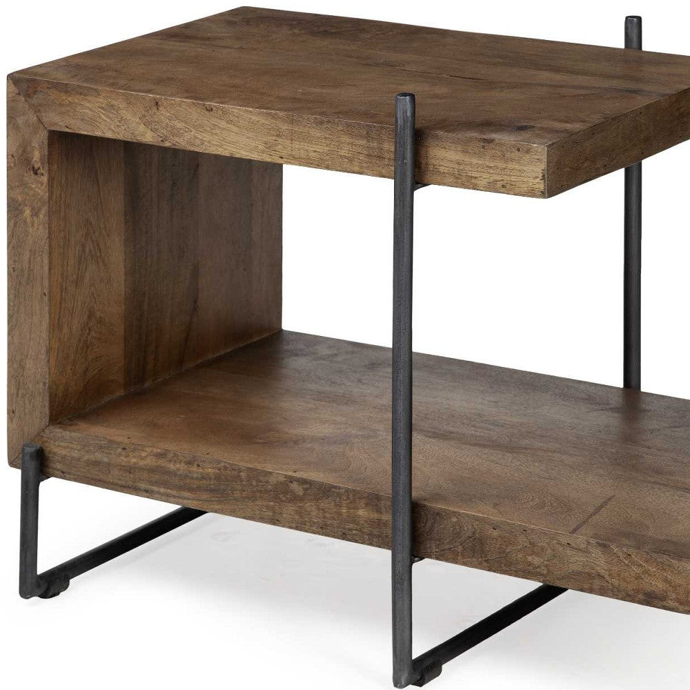 22" Brown Solid Wood Square End Table-7