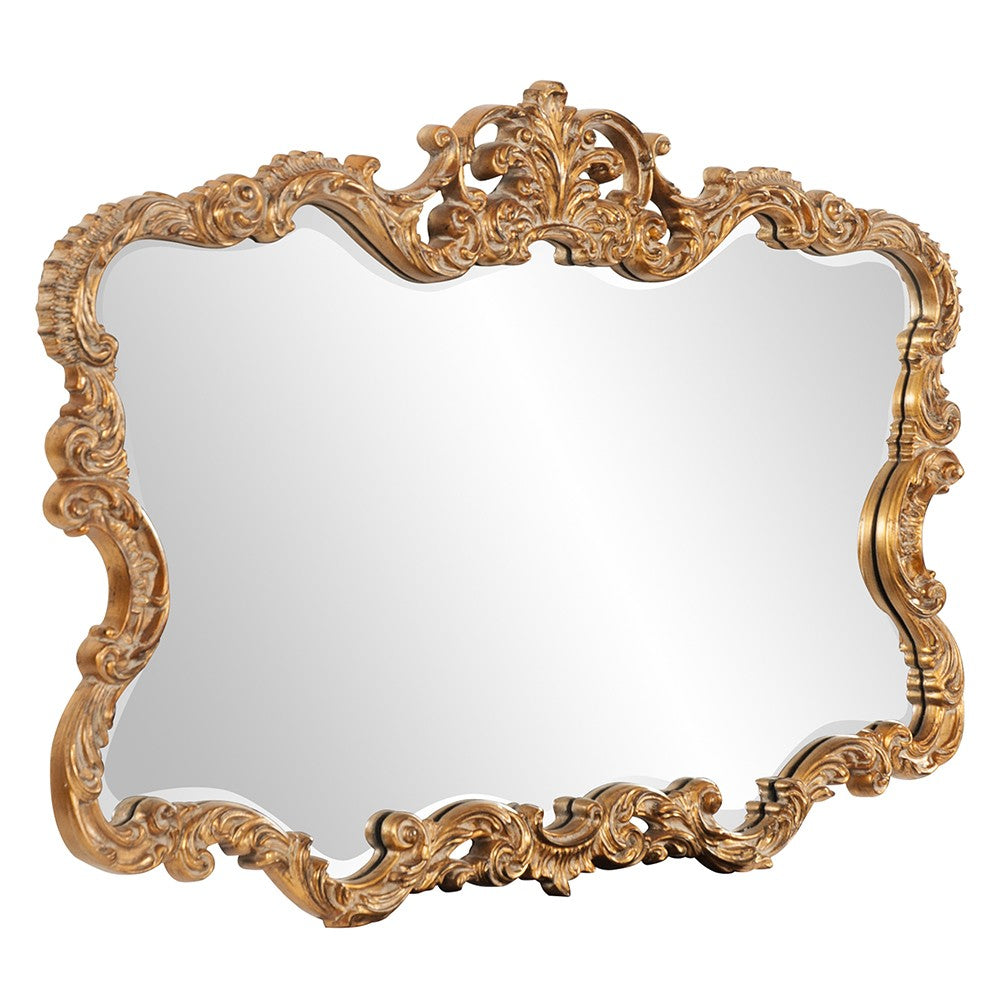 27" Gold Ornate Scroll Framed Accent Mirror-3