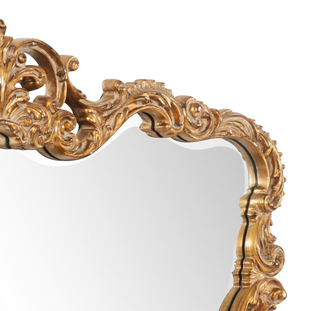 27" Gold Ornate Scroll Framed Accent Mirror-5