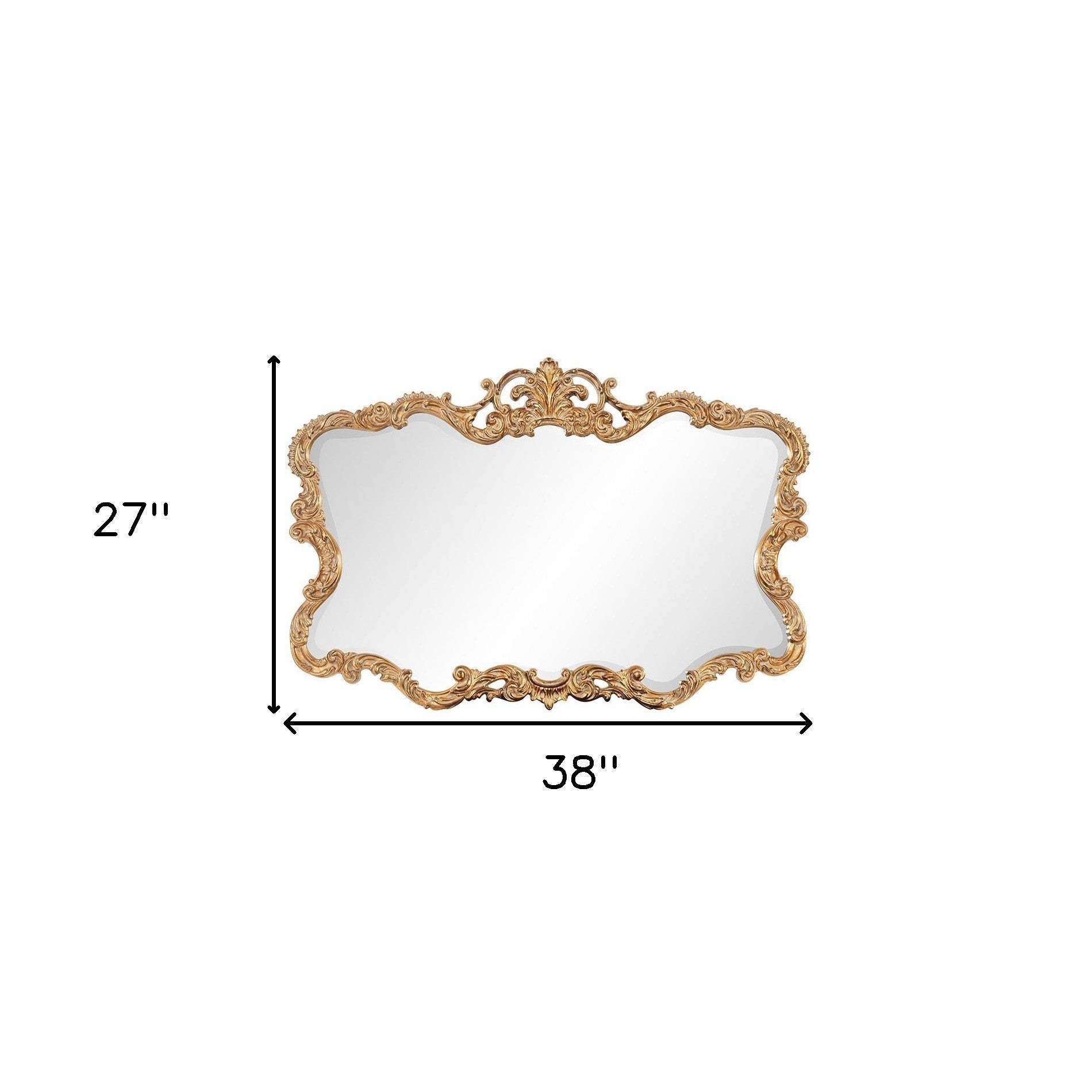 27" Gold Ornate Scroll Framed Accent Mirror-7