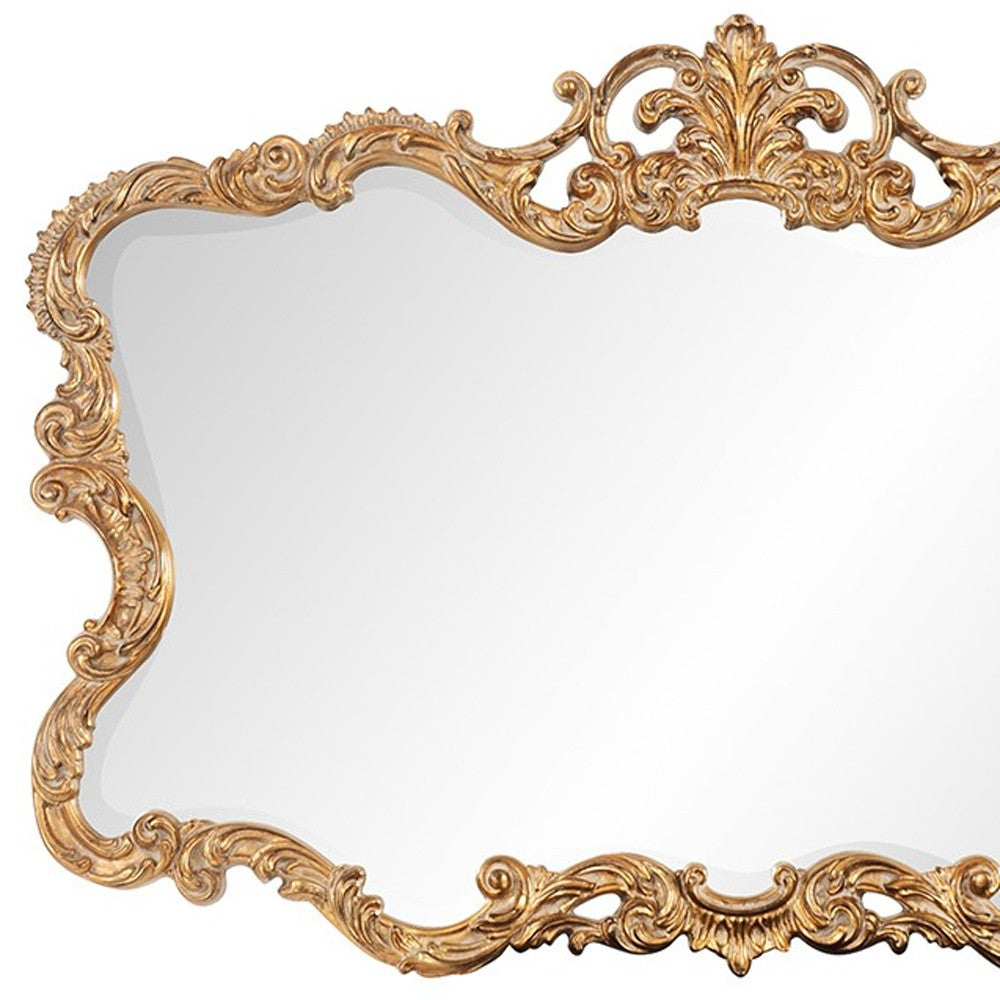 27" Gold Ornate Scroll Framed Accent Mirror-6