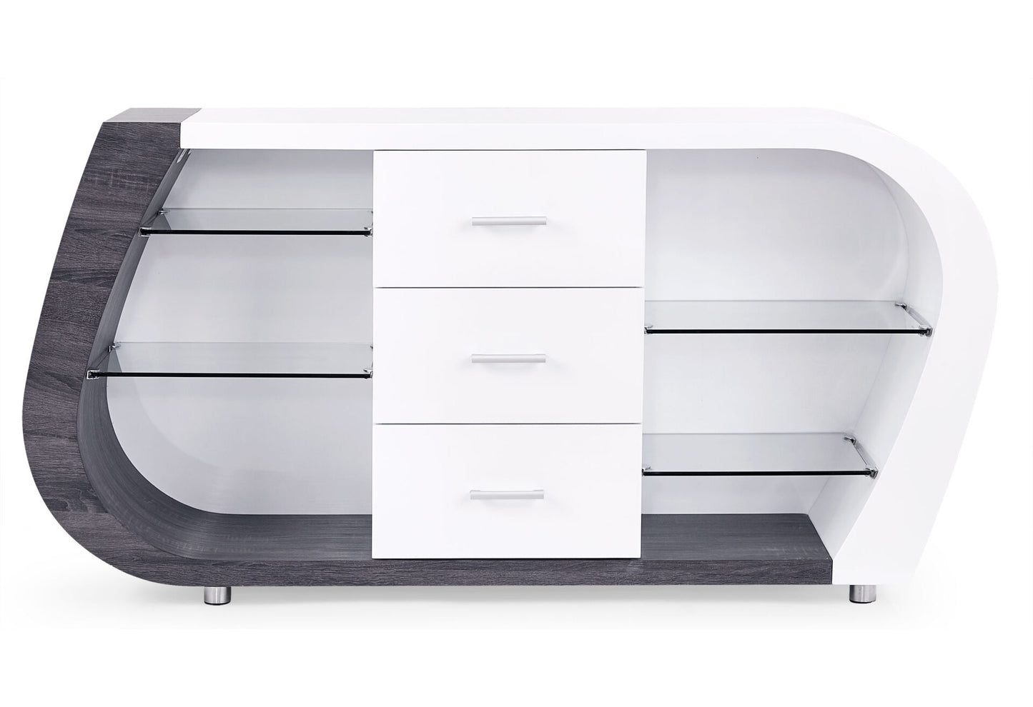 White And Grey Multi Tone Buffet With 3 Drawers-2