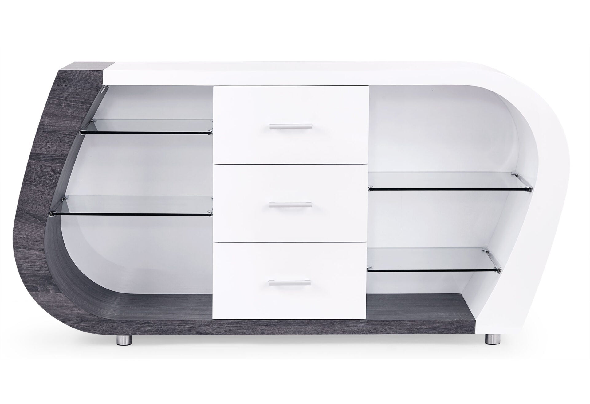 White And Grey Multi Tone Buffet With 3 Drawers-2