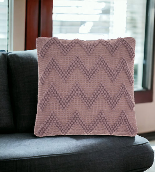 Boho Pale Purple Textural Chevron Throw Pillow-1