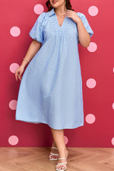 Julieta Detail Collar Midi PLUS Dress