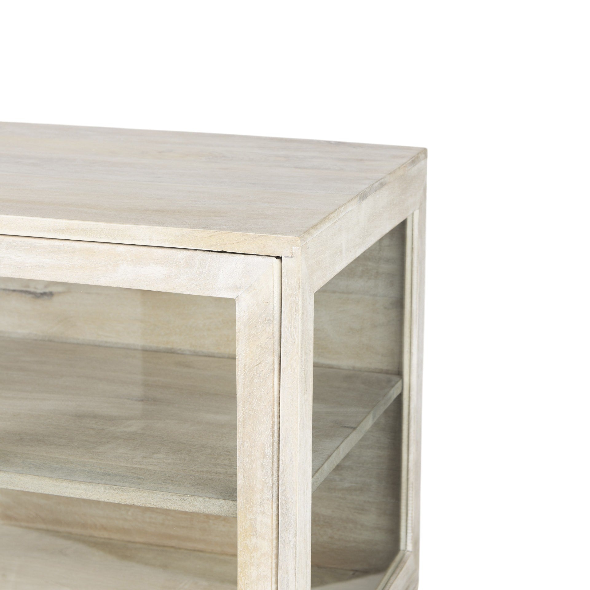 38" White Solid Wood Sideboard with Two Glass Doors-6