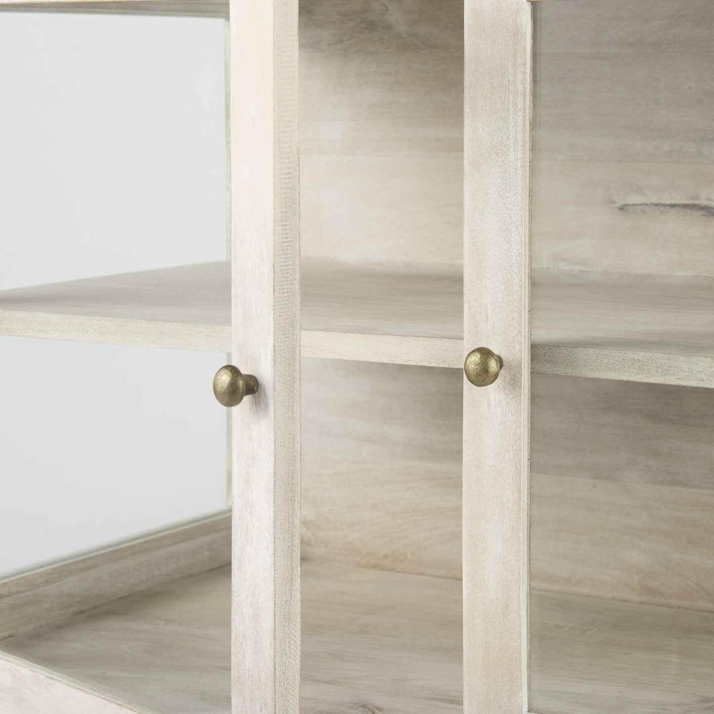 38" White Solid Wood Sideboard with Two Glass Doors-8