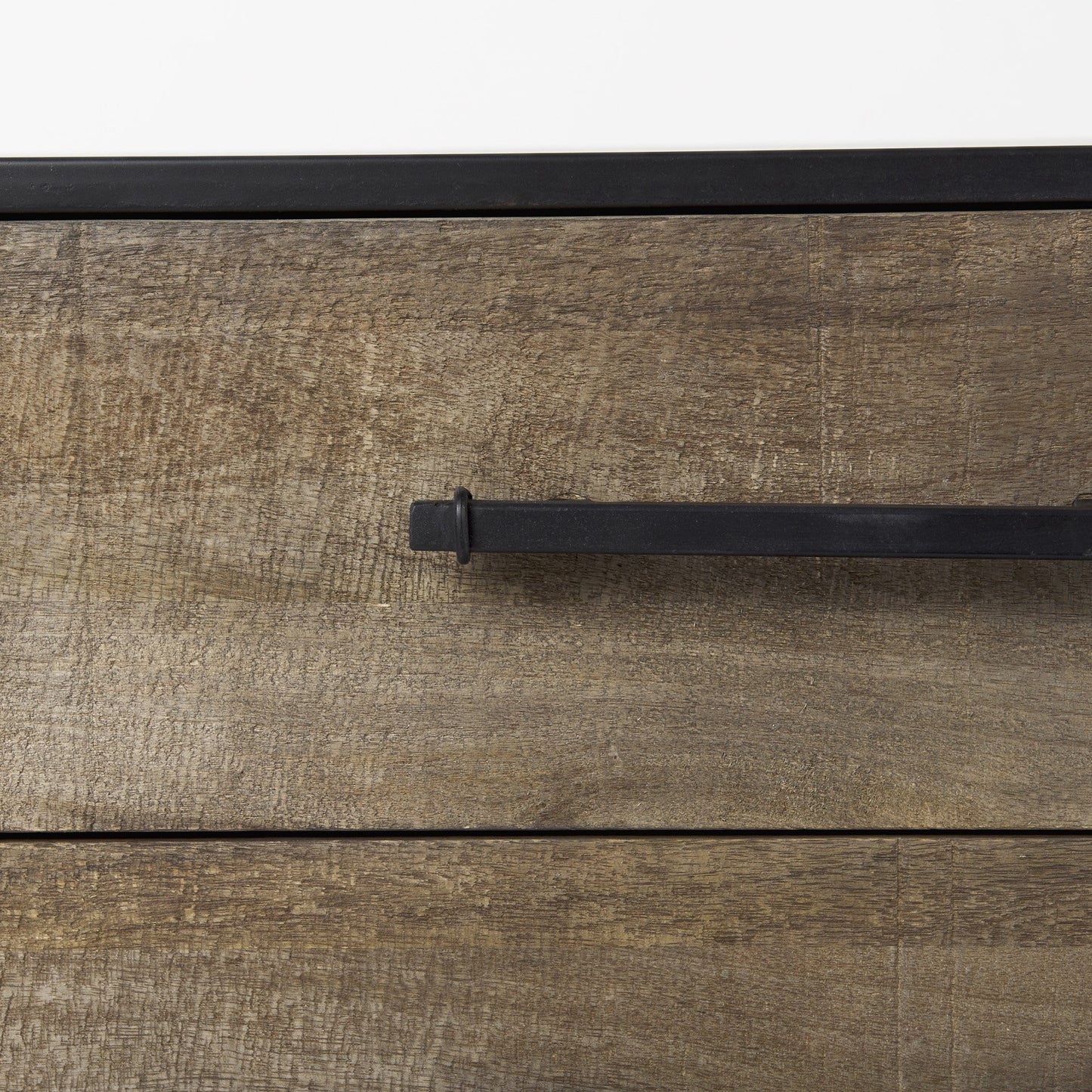 20" Brown and Black Distressed Accent Cabinet With Three Drawers-5