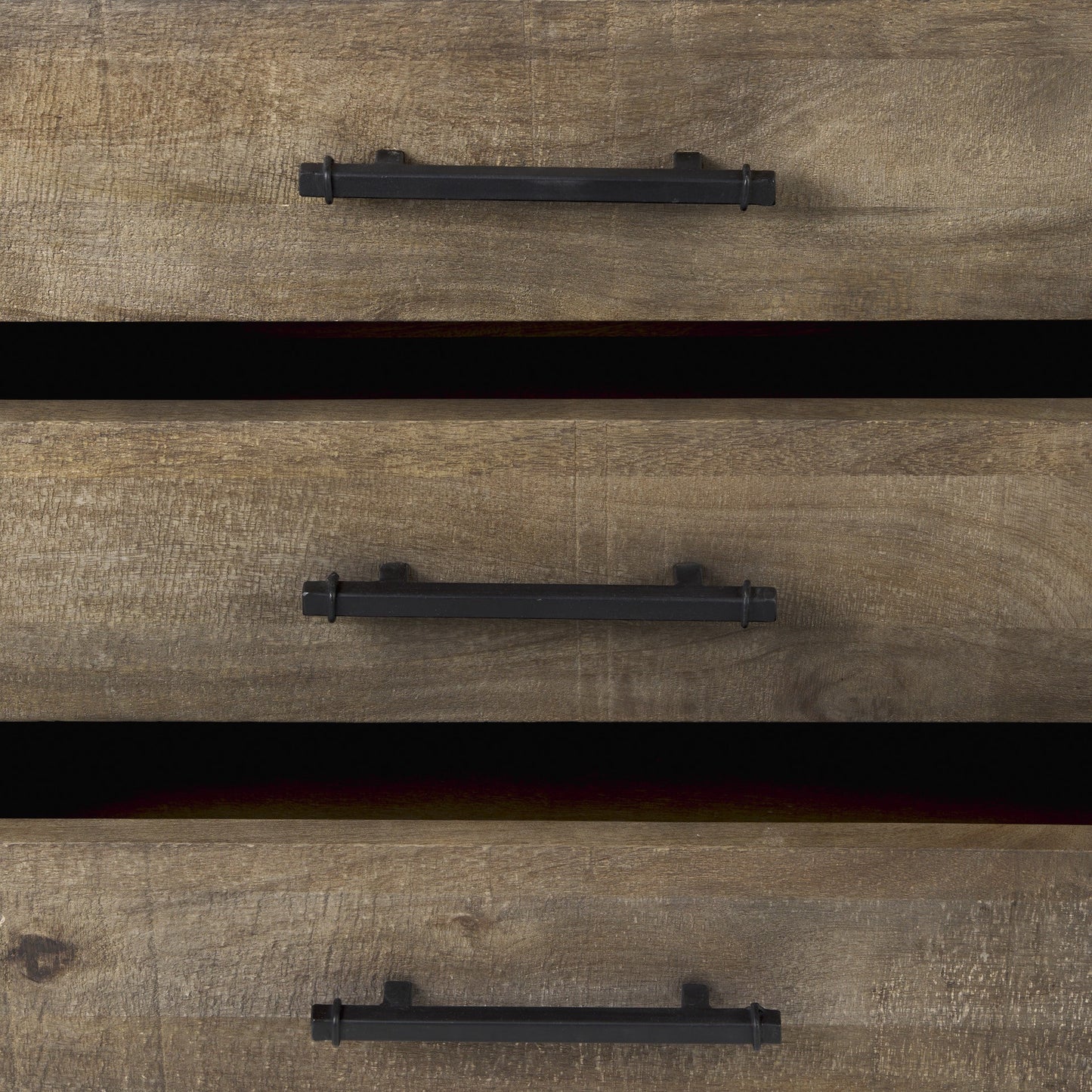 20" Brown and Black Distressed Accent Cabinet With Three Drawers-6