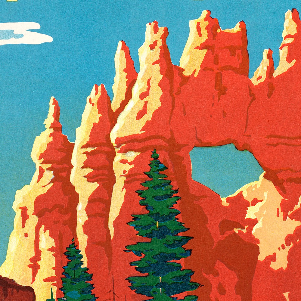 12" X 18" Vintage 1950S Bryce Canyon National Park Wall Art-2