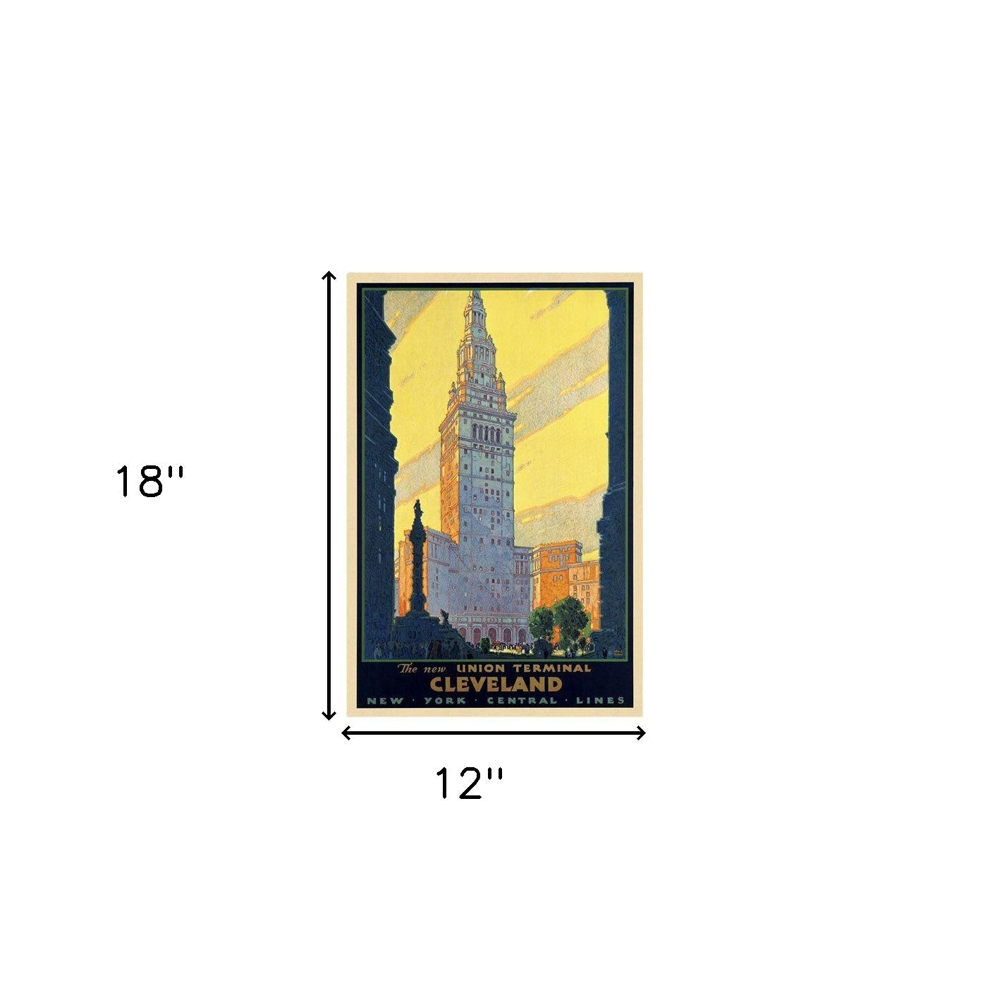 Cleveland Union Terminal Vintage Travel Unframed Print Wall Art-5