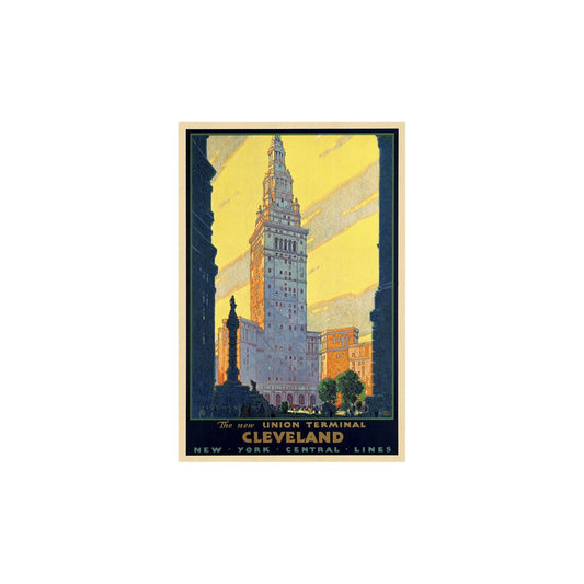 Cleveland Union Terminal Vintage Travel Unframed Print Wall Art-1