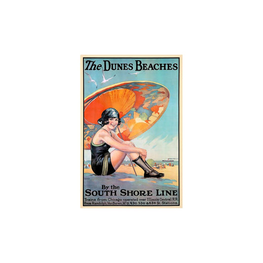 Dunes Beaches Vintage Travel Unframed Print Wall Art-1