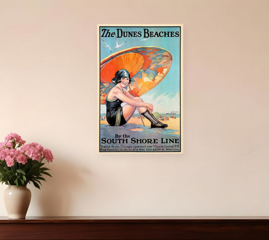 Dunes Beaches Vintage Travel Unframed Print Wall Art-0