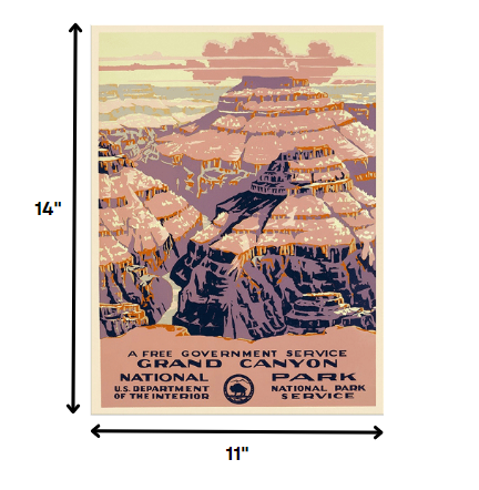11" X 14" Grand Canyon C1938 Vintage Travel Poster Wall Art-7