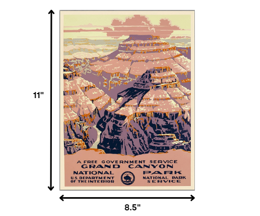 8.5" X 11" Grand Canyon C1938 Vintage Travel Poster Wall Art-7