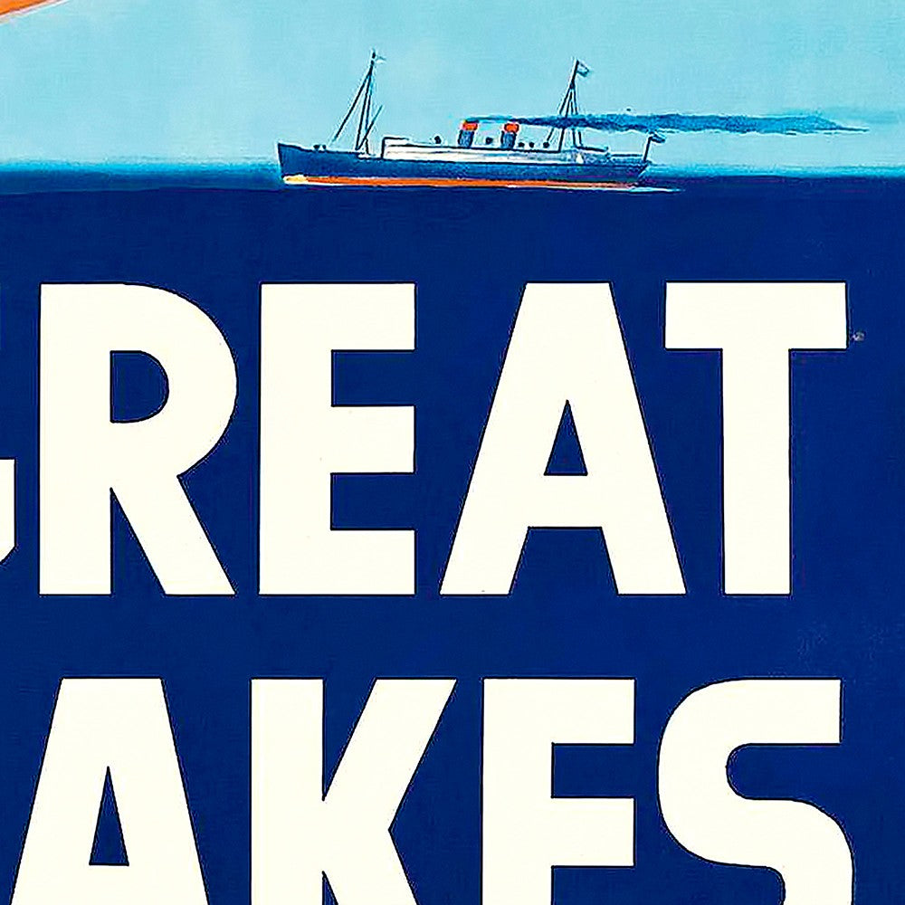 12" X 18" Great Lakes 1937 Vintage Travel Poster Wall Art-2
