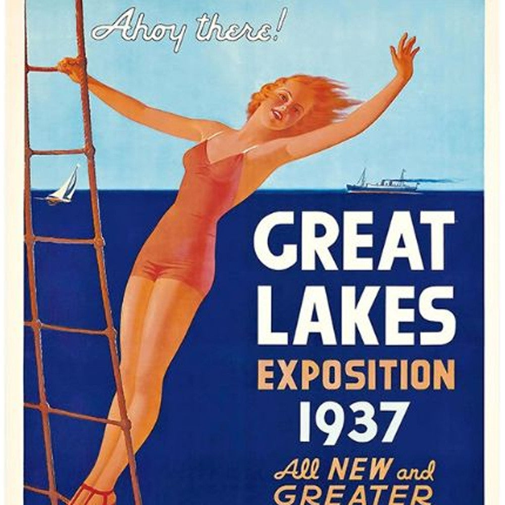 12" X 18" Great Lakes 1937 Vintage Travel Poster Wall Art-4