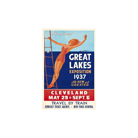 12" X 18" Great Lakes 1937 Vintage Travel Poster Wall Art-1