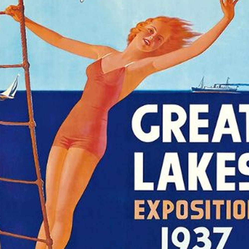 9" X 12" Great Lakes 1937 Vintage Travel Poster Wall Art-3