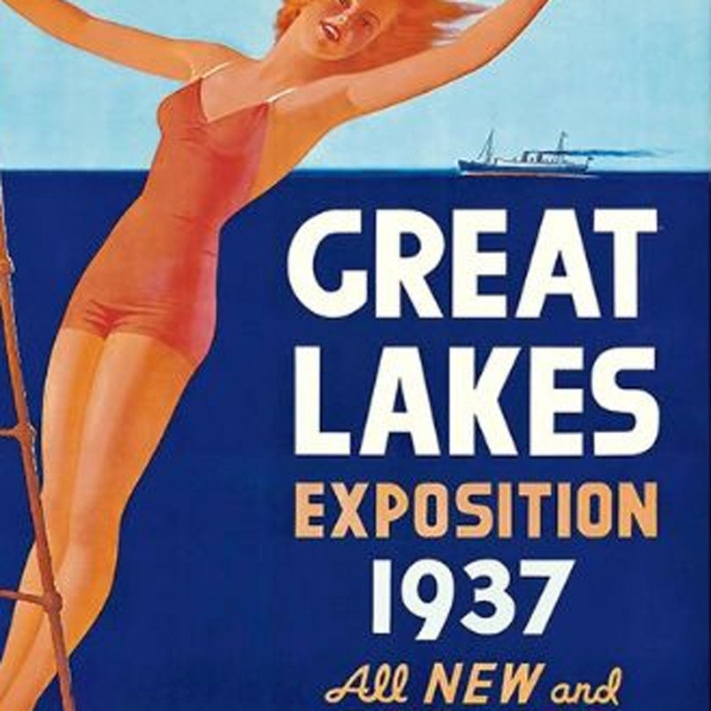 9" X 12" Great Lakes 1937 Vintage Travel Poster Wall Art-2