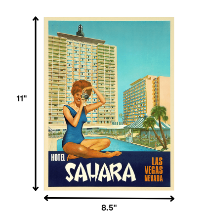 8.5" X 11" Hotel Sahara C1960S Las Vegas Vintage Travel Poster Wall Art-6