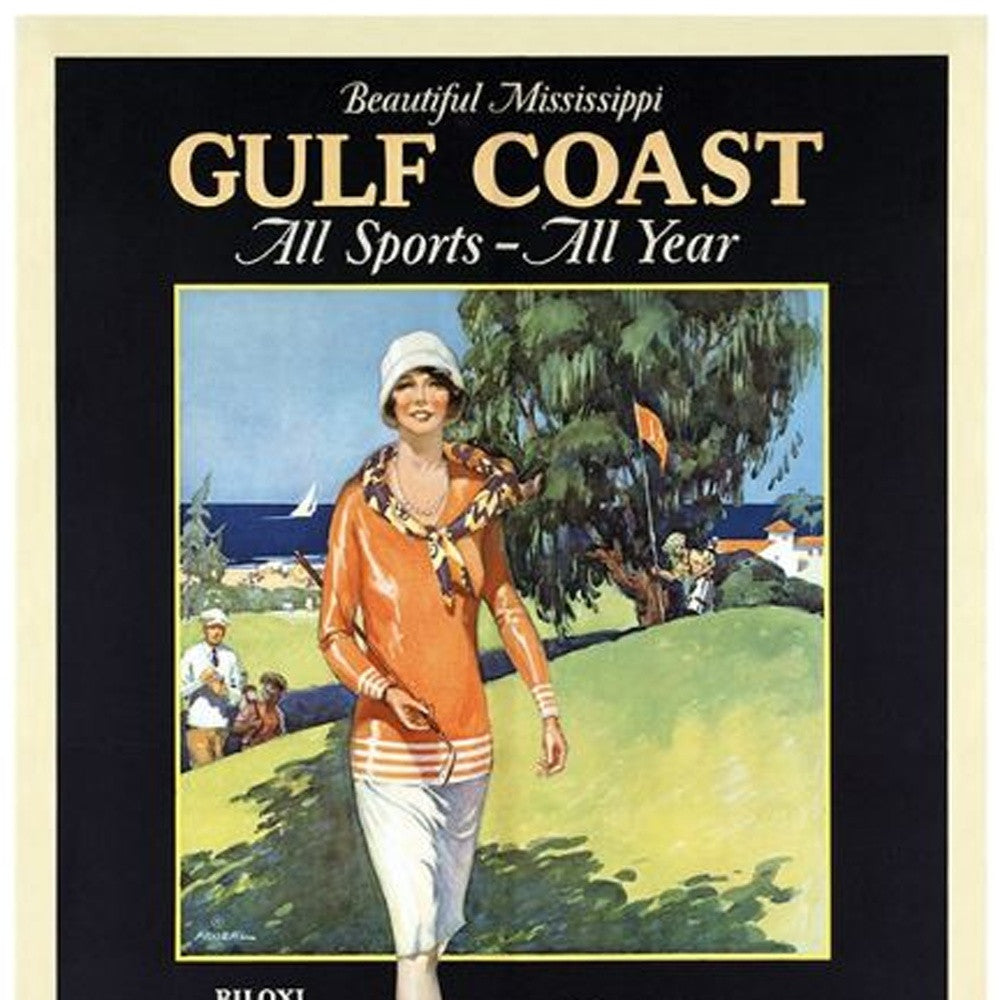 Gulf Coast Golf 1932 Vintage Travel Unframed Print Wall Art-2