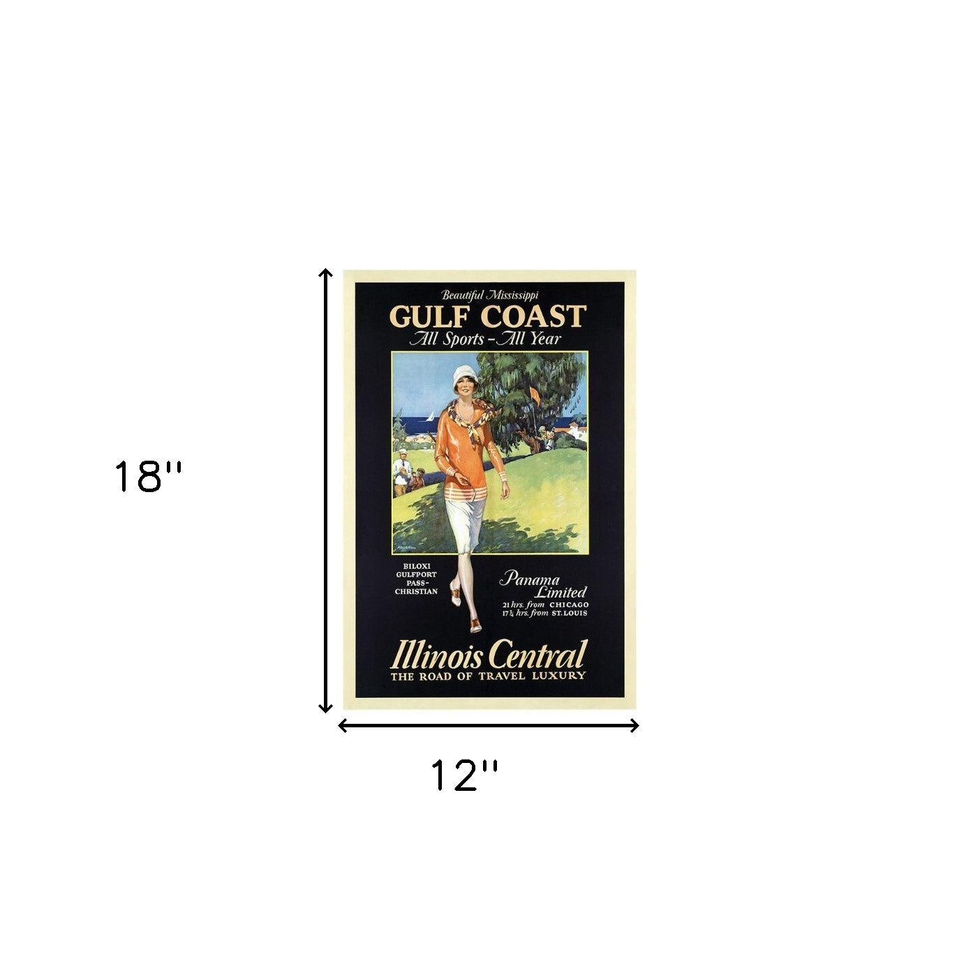 Gulf Coast Golf 1932 Vintage Travel Unframed Print Wall Art-4