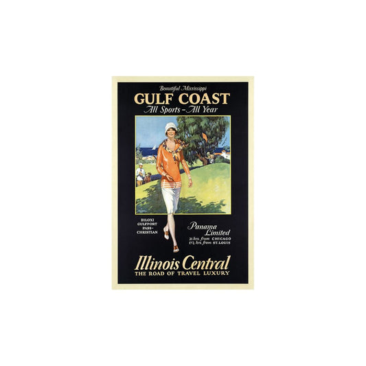 Gulf Coast Golf 1932 Vintage Travel Unframed Print Wall Art-1