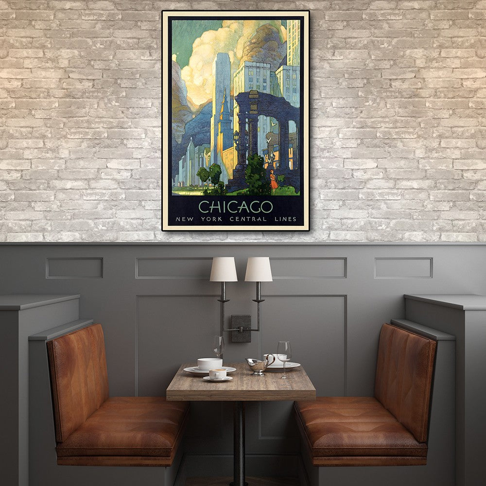 12" X 18" Vintage 1929 Chicago Michigan Ave Travel Poster Wall Art-5