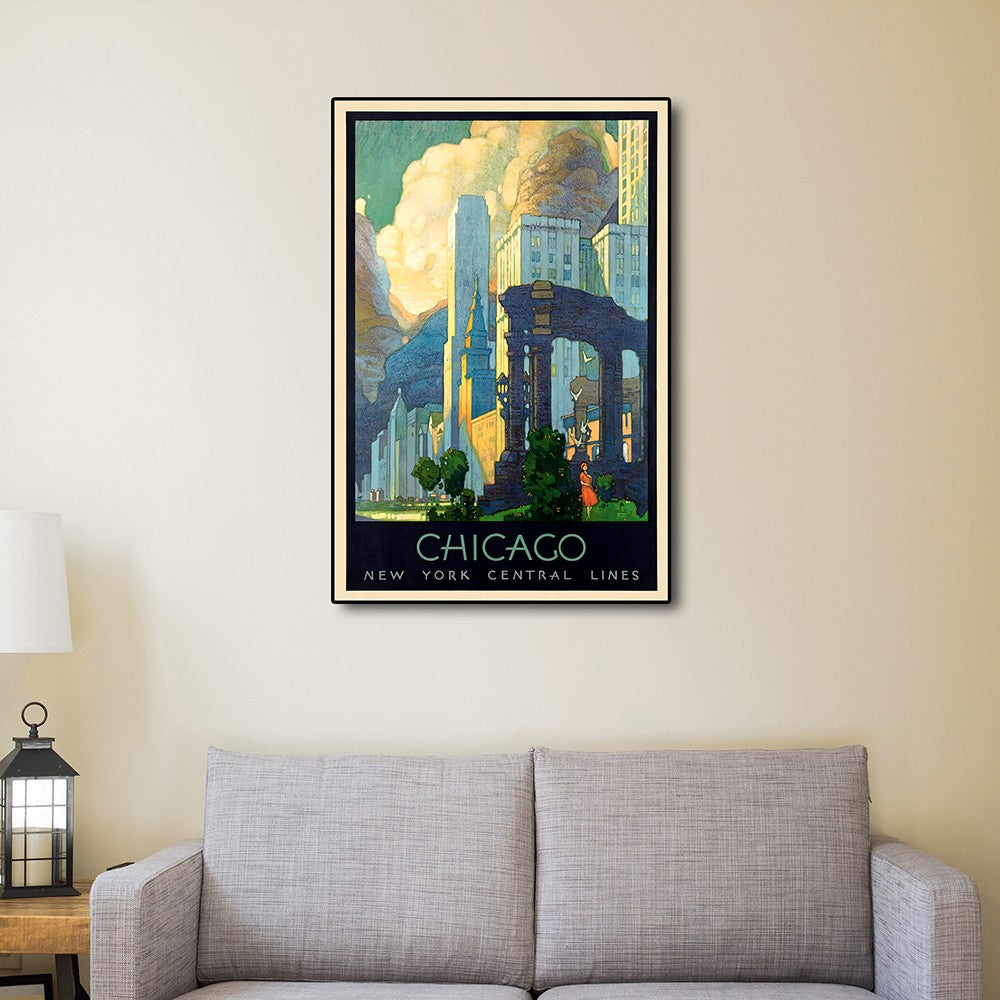 12" X 18" Vintage 1929 Chicago Michigan Ave Travel Poster Wall Art-6