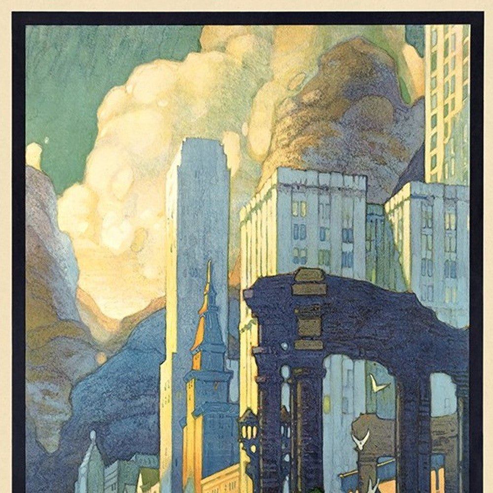 12" X 18" Vintage 1929 Chicago Michigan Ave Travel Poster Wall Art-4