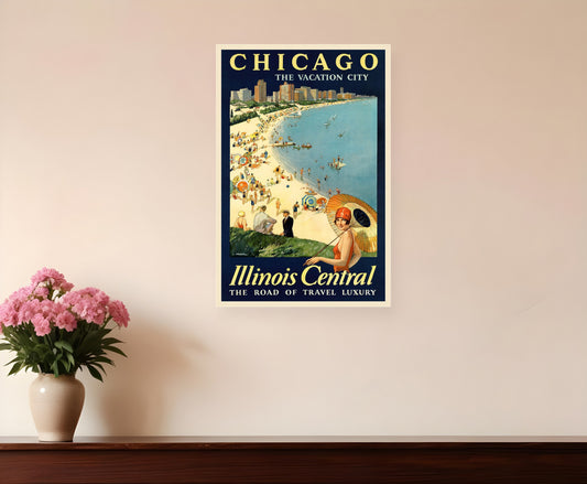Vintage 1929 Chicago Vacation Travel Unframed Print Wall Art-1