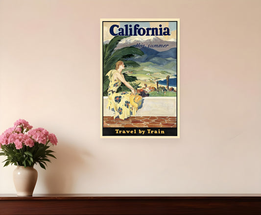 Vintage 1934 California Travel Unframed Print Wall Art-1