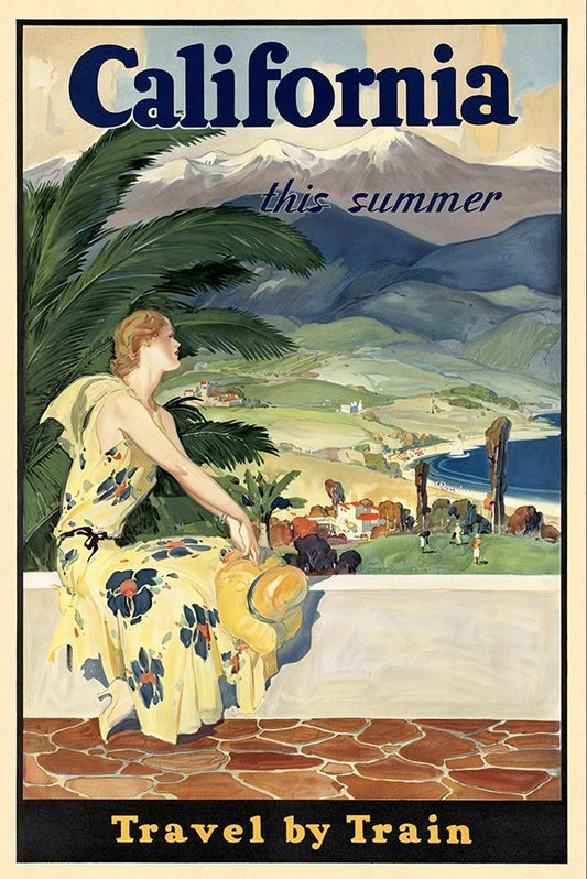 Vintage 1934 California Travel Unframed Print Wall Art-0