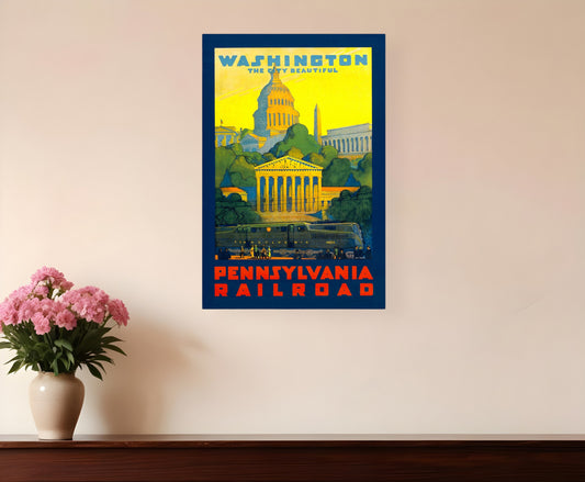 Washington Dc Vintage Travel Unframed Print Wall Art-1
