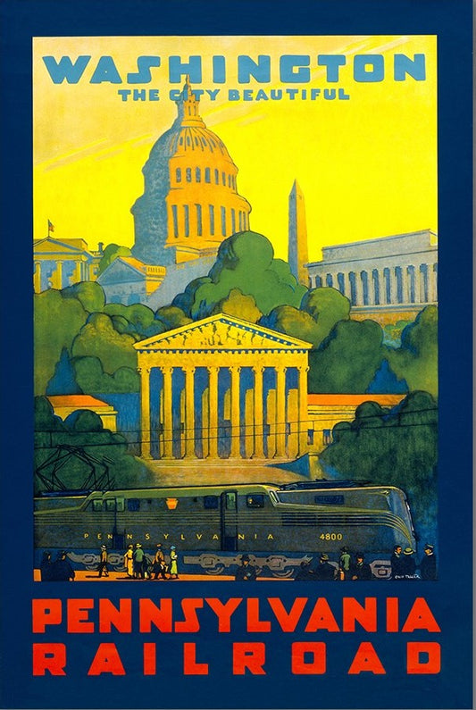 Washington Dc Vintage Travel Unframed Print Wall Art-0